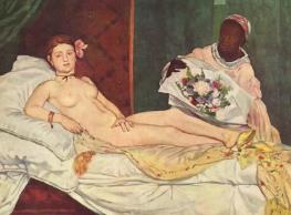 奥林匹亚马奈油画局部图_奥林匹亚马奈_